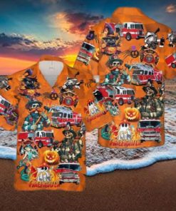 Fire Trucks Halloween Hawaiian Shirt