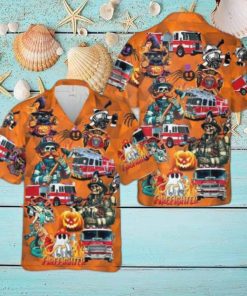 Fire Trucks Halloween Hawaiian Shirt