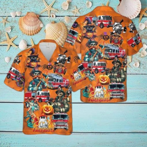 Fire Trucks Halloween Hawaiian Shirt