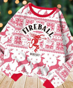 Fireball Christmas Ugly Sweater, Whiskey Xmas Sweatshirt