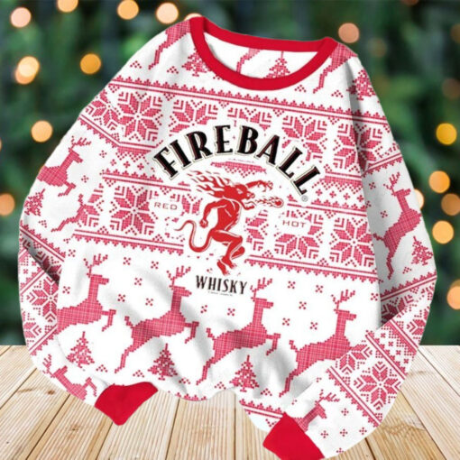 Fireball Christmas Ugly Sweater, Whiskey Xmas Sweatshirt