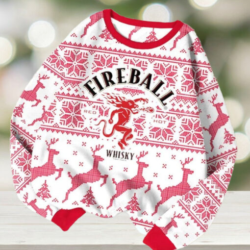 Fireball Christmas Ugly Sweater, Whiskey Xmas Sweatshirt