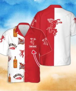 Fireball Cinnamon Whisky Handmade Custom Name Design Hawaiian Shirt For Men And Women Gift Beach