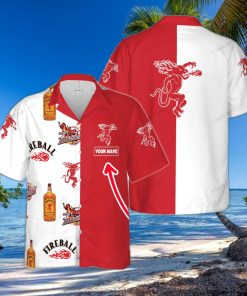 Fireball Cinnamon Whisky Handmade Custom Name Design Hawaiian Shirt For Men And Women Gift Beach