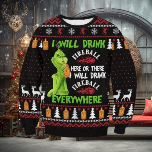 Fireball Funny Grinch Ugly Christmas Sweater