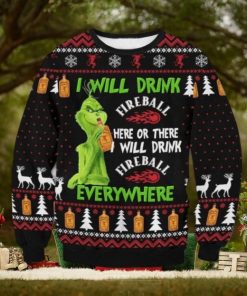 Fireball Funny Grinch Ugly Christmas Sweater