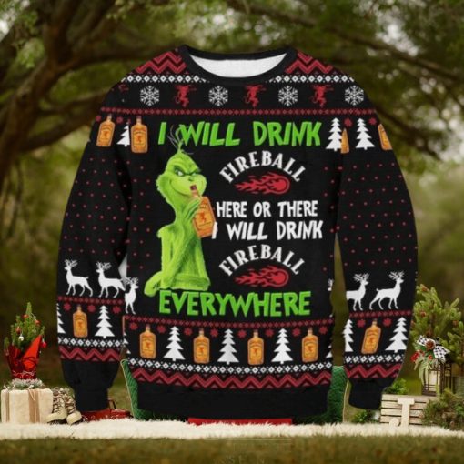 Fireball Funny Grinch Ugly Christmas Sweater