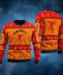Fireball Red Hot Whiskey Christmas Ugly Sweater