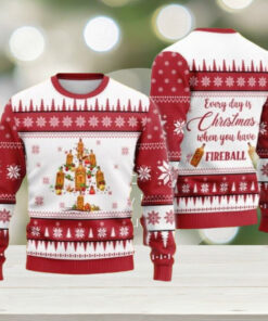 Fireball Ugly Christmas Sweater, Whisky Christmas Sweater, Everyday Is Christmas When You Have Fireball Sweate