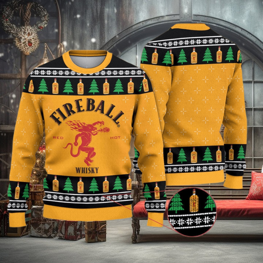 Fireball Whicky 3D All Over Printed Ugly Christmas Sweater Fireball Whicky 3D All Over Printed Ugly Christmas Sweater