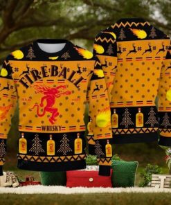 Fireball Whicky Lover 3D All Over Printed Ugly Christmas Sweater
