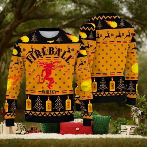 Fireball Whicky Lover 3D All Over Printed Ugly Christmas Sweater