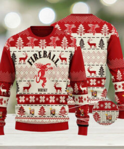 Fireball Whisky Christmas Sweater, Drinking Christmas Shirt, Ugly Sweaters For Women Man