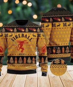 Fireball Whisky Christmas Sweater, Fireball Man Sweater, Whiskey Woman Sweater