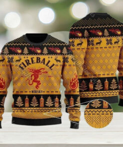 Fireball Whisky Christmas Sweater, Fireball Man Sweater, Whiskey Woman Sweater