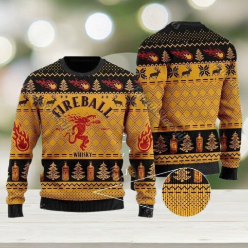 Fireball Whisky Christmas Sweater, Fireball Man Sweater, Whiskey Woman Sweater