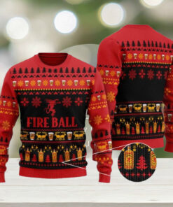 Fireball Whisky Christmas Ugly Sweater, Whisky 3D Ugly Sweater Party, Holiday Men Sweater, Whisky Lover Gift, Family Christmas Sweater