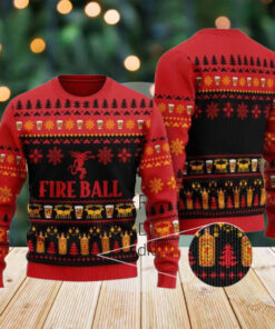 Fireball Whisky Christmas Ugly Sweater, Whisky 3D Ugly Sweater Party, Holiday Men Sweater