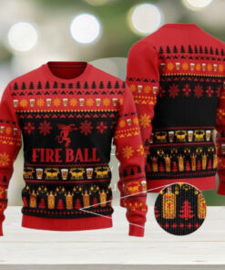 Fireball Whisky Christmas Ugly Sweater, Whisky 3D Ugly Sweater Party, Holiday Men Sweater