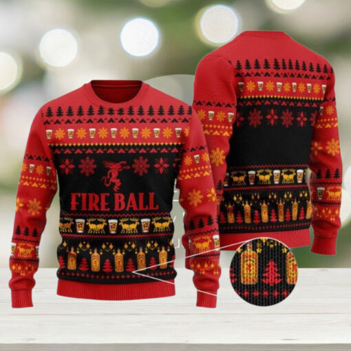 Fireball Whisky Christmas Ugly Sweater, Whisky 3D Ugly Sweater Party, Holiday Men Sweater