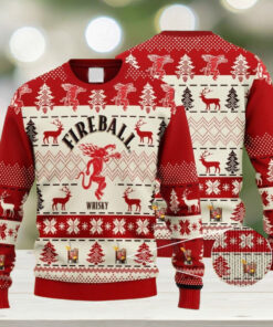 Fireball Whisky Ugly Christmas Sweater, Fireball Christmas Sweater, Drinking Sweater For Women Men Kid