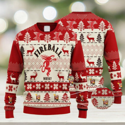 Fireball Whisky Ugly Christmas Sweater, Fireball Christmas Sweater, Drinking Sweater For Women Men Kid