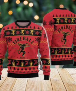 Fireball Whisky Ugly Sweater, Whisky Holiday Sweater, Fireball Drink Christmas Sweater,