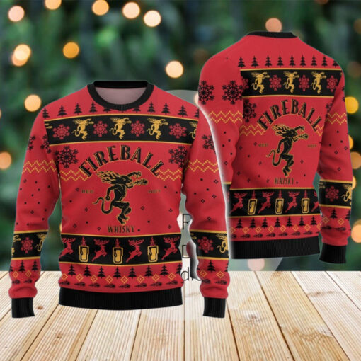 Fireball Whisky Ugly Sweater, Whisky Holiday Sweater, Fireball Drink Christmas Sweater,