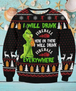 Fireball funny character Ugly Christmas Sweater
