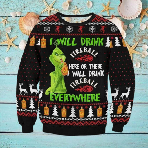 Fireball funny character Ugly Christmas Sweater