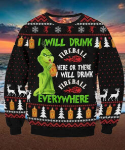 Fireball funny character Ugly Christmas Sweater