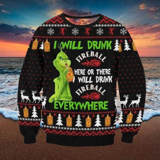 Fireball funny character Ugly Christmas Sweater