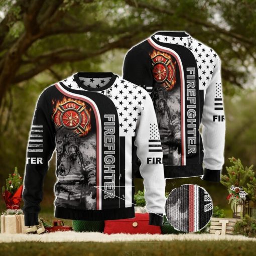 Firefighter Awesome Ugly Christmas Sweater AOP All Over Printed Sweater