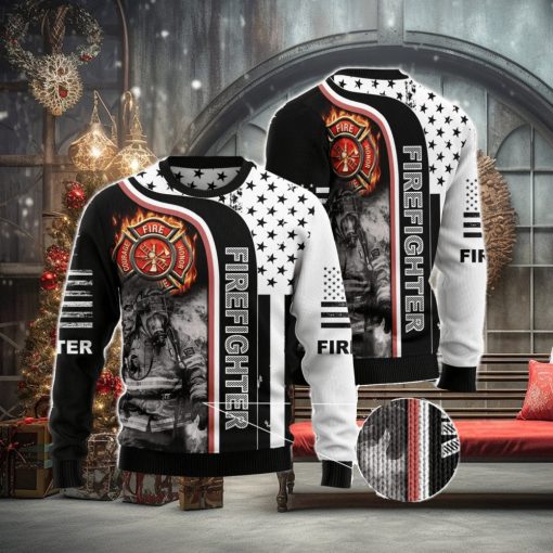 Firefighter Awesome Ugly Christmas Sweater AOP All Over Printed Sweater