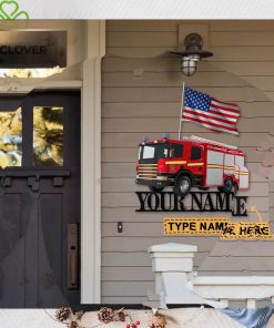 Firefighter Car Custom Name Shaped Metal Sign