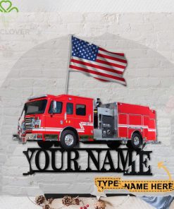 Firefighter Car Personalized Shaped Metal Sign