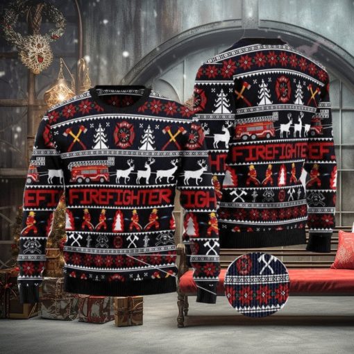 Firefighter Christmas Special Ugly AOP Sweater For Thanksgiving