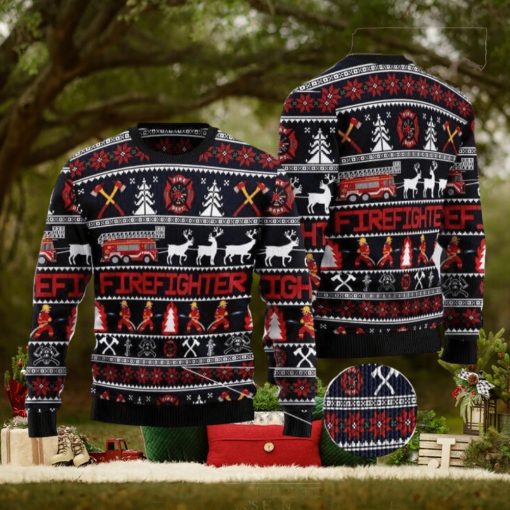 Firefighter Christmas Special Ugly AOP Sweater For Thanksgiving