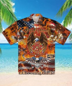 Firefighter Eagle American Hawaiian Shirt 1 Firefighter Eagle American Hawaiian Shirt