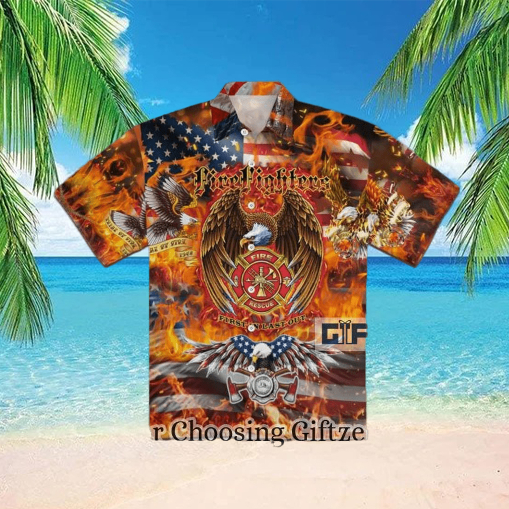 Firefighter Eagle American Hawaiian Shirt Firefighter Eagle American Hawaiian Shirt