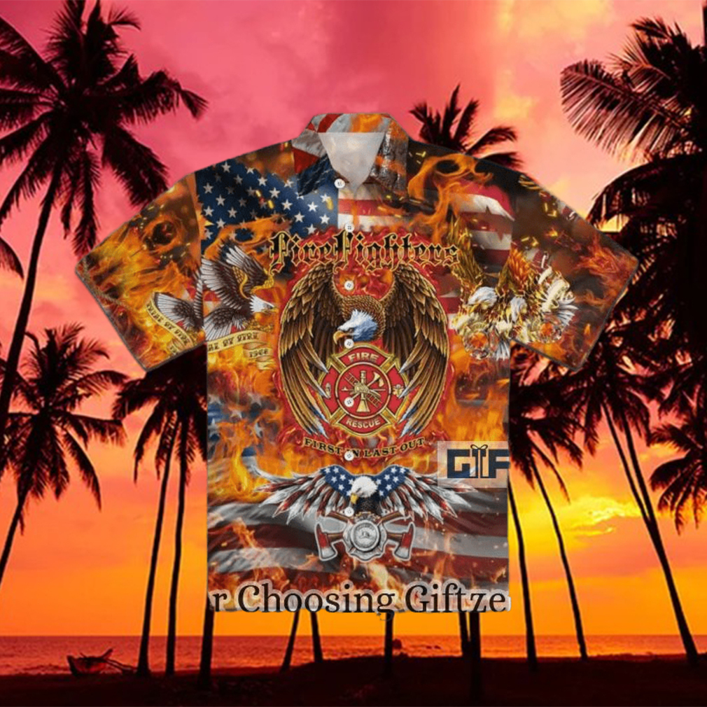 Firefighter Eagle American Hawaiian Shirt Firefighter Eagle American Hawaiian Shirt