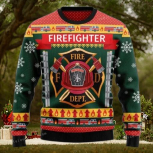 Firefighter Fire Dept Xmas Ugly Sweater