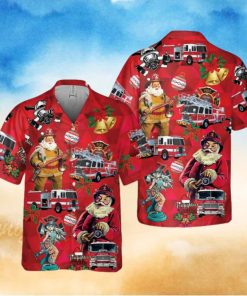 Firefighter Fire Truck Christmas Pocket Hawaiian Shirt