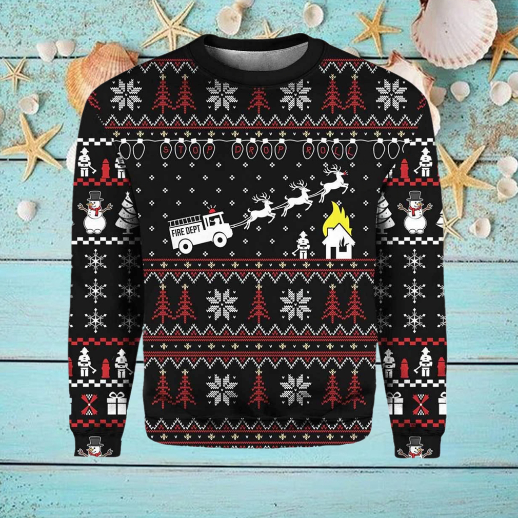 Firefighter Fire Ugly Christmas Sweater Firefighter Fire Ugly Christmas Sweater