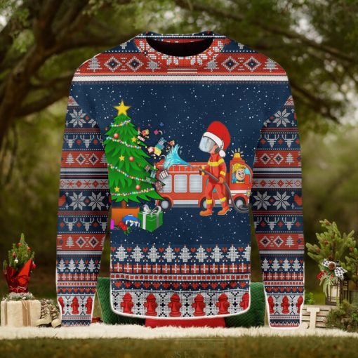 Firefighter Presents Christmas Tree Ugly Christmas Sweater Xmas Gift Men And Women Christmas Sweater