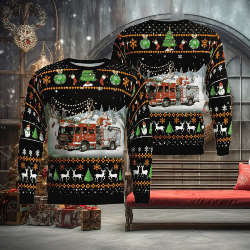 Firefighter Santa Ugly Christmas Sweater