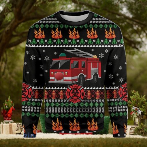 Firefighter Truck Merry Christmas Ugly Christmas Sweater Best Gift For Men And Women