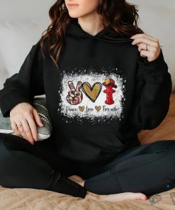 Firefighter Wife Life Peace Love Fire Heart Shirt
