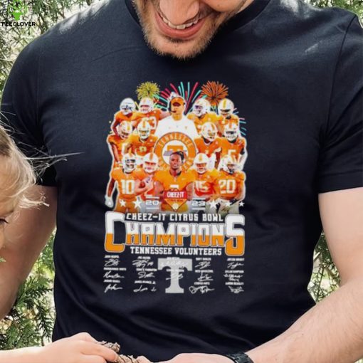 Fireworks 2023 Cheez It Citrus Bowl Champions Tennessee Volunteers signatures hoodie, sweater, longsleeve, shirt v-neck, t-shirt