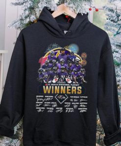 Fireworks Baltimore Ravens 23 24 AFC North Divisional Playoff winners signatures shirt